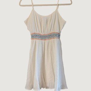 My Michelle White Gauze Smocked Sundress Lined Size S